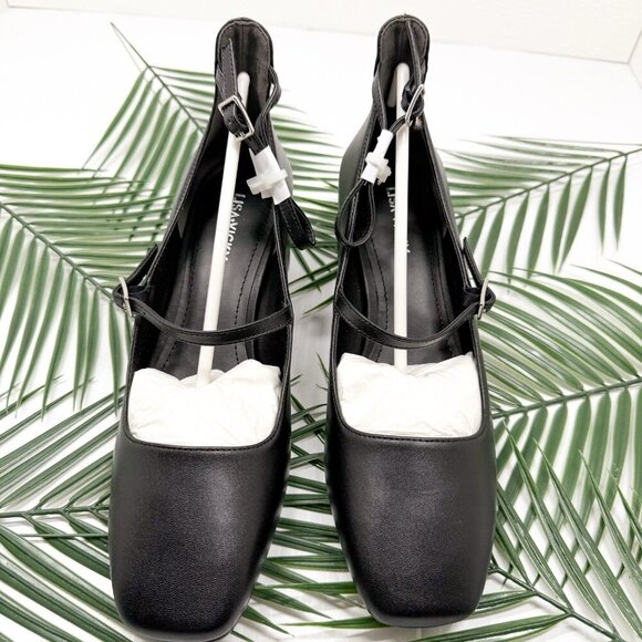 Lisa Vicky Black Ankle Strap Pumps Sz 8.5 Sculptural Maryjane Balletcore Shoe - Picture 2 of 9